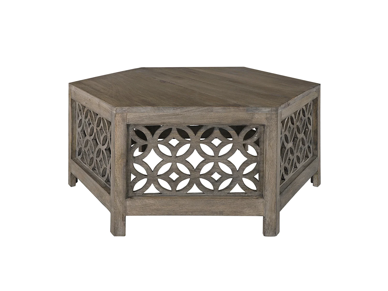 Table d'appoint orientale marron sculptée à main Bordeaux 75x35 cm WOMO-DESIGN