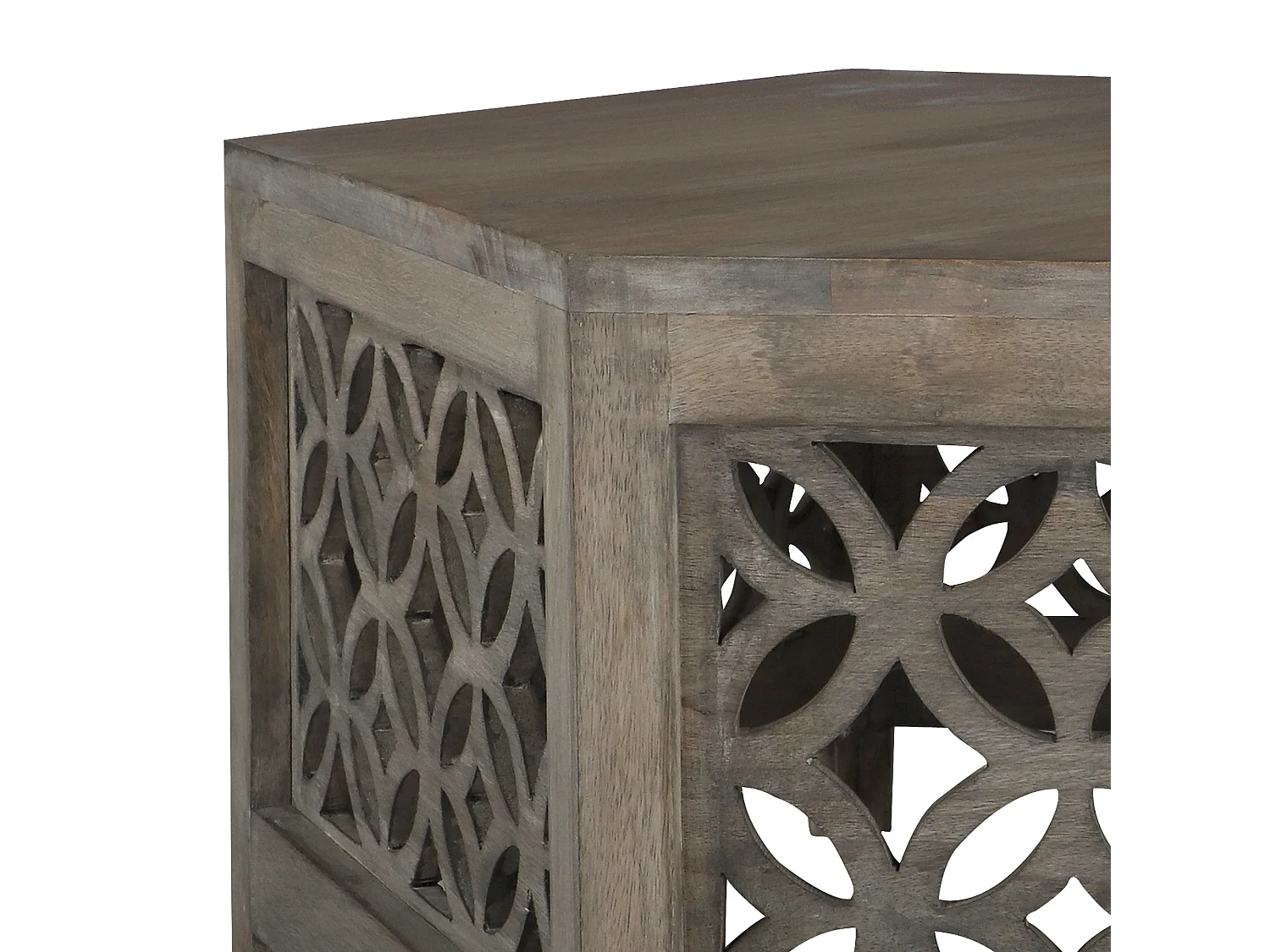 Table d'appoint orientale marron sculptée à main Bordeaux 75x35 cm WOMO-DESIGN