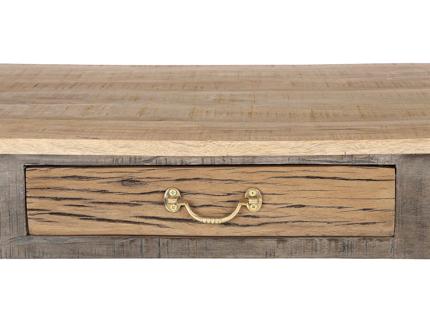 Meuble de salon 117x70x45,5 cm bois massif rangement à tiroir artisanal unique rustique table basse d'appoint support rectangulaire d'intérieur