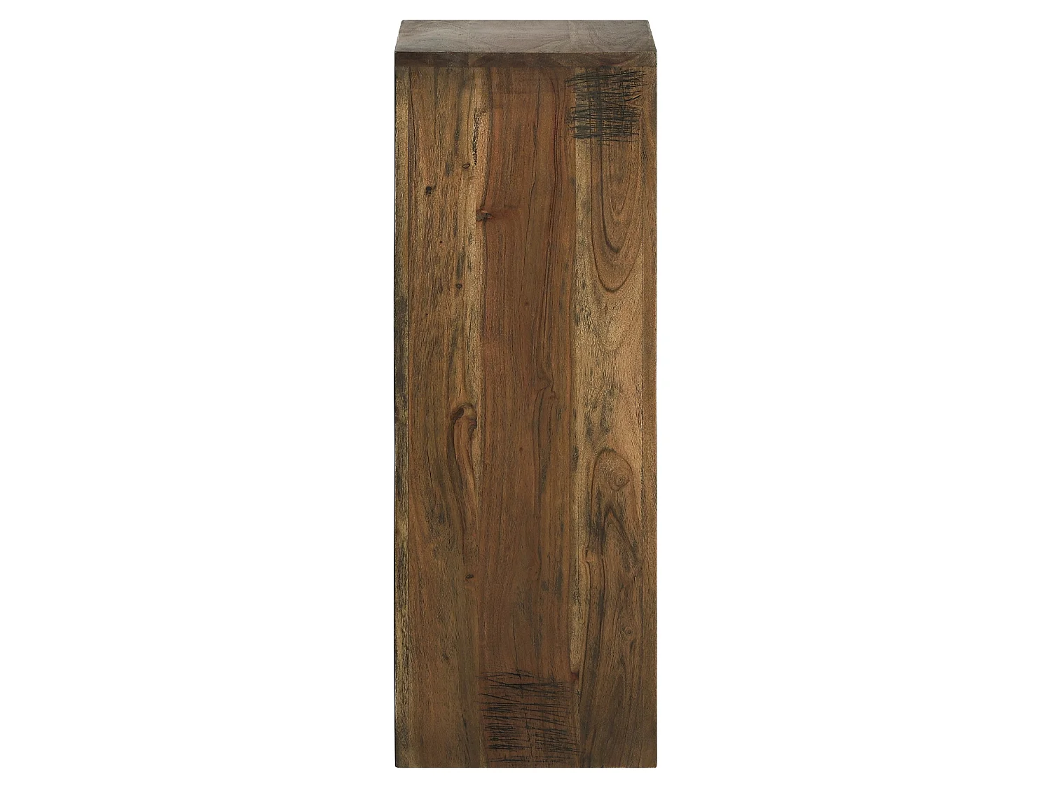 Set de 2 table basse colonne bois massif marron carré 50/75 cm WOMO-DESIGN