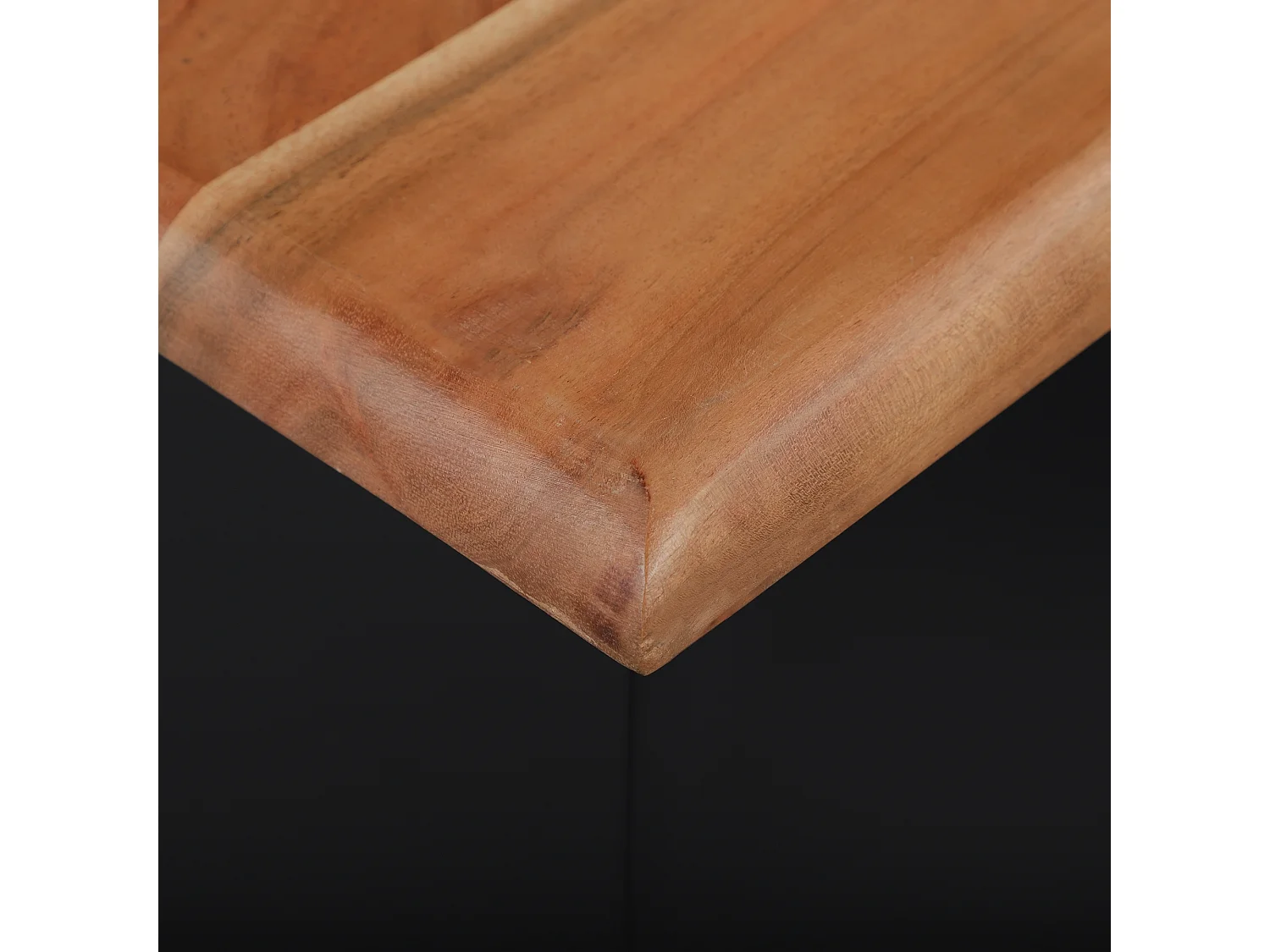 Tavolino con sgabello a fiore metallo/legno naturale/nero WOMO-DESIGN