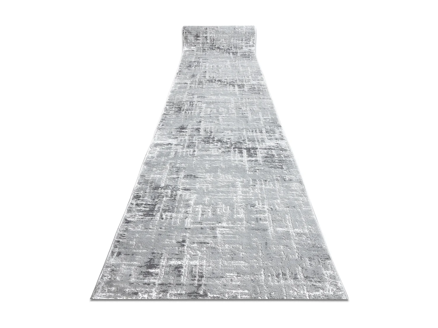 Tapis de couloir Structural MEFE 8722 deux niveaux de molleton gris /  80x510 cm