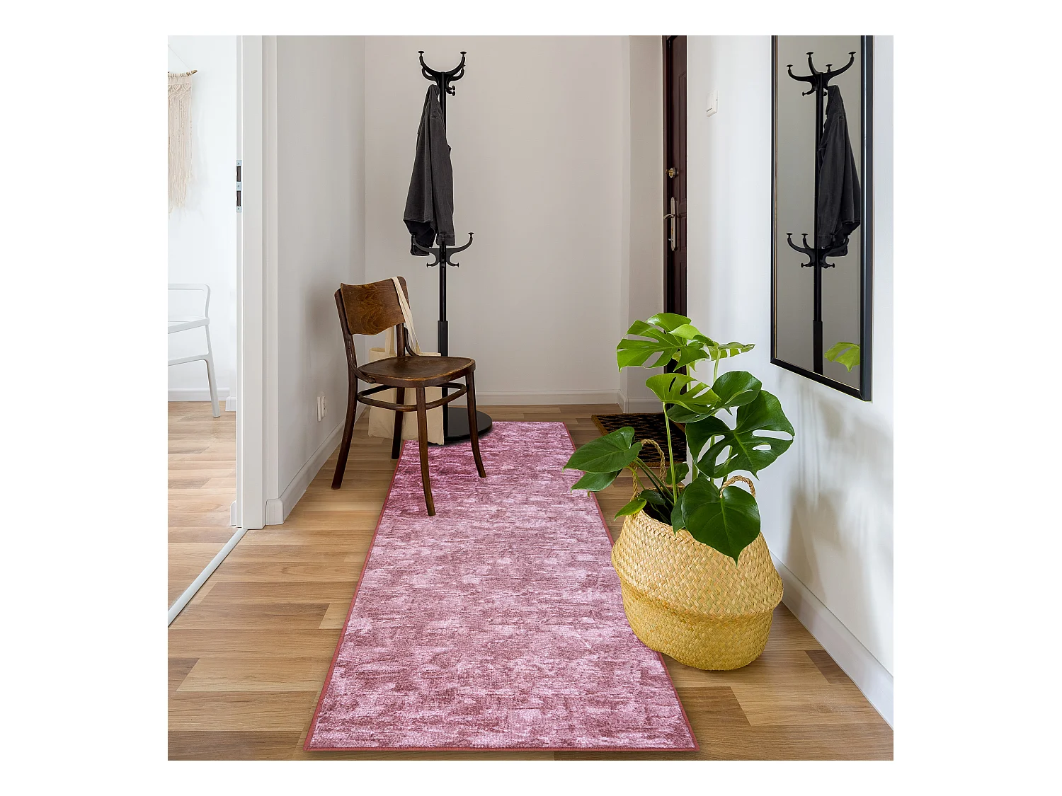 Passatoia SOLID rosa cipria 60 CALCESTRUZZO  80x330 cm