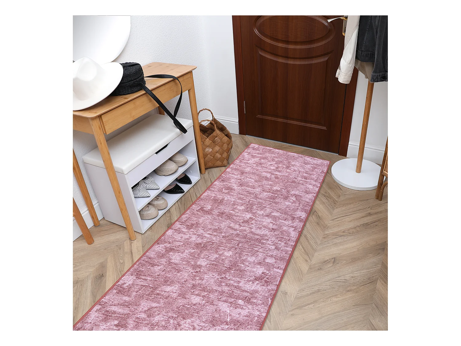 Passatoia SOLID rosa cipria 60 CALCESTRUZZO  80x330 cm