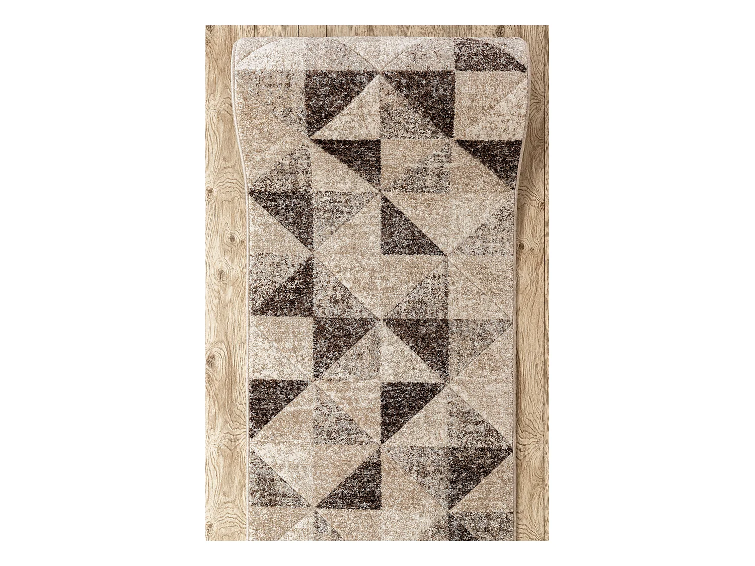 Tapis de couloir FEEL 5672/15055 TRIANGLES beige et marron / crème 70x210 cm