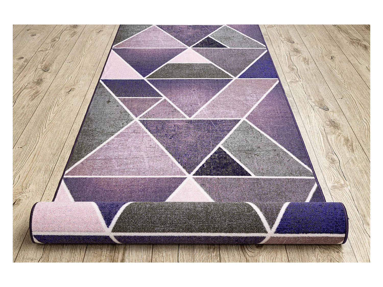 Läufer Antirutsch DREIECKE Gummi violett 80x140 cm