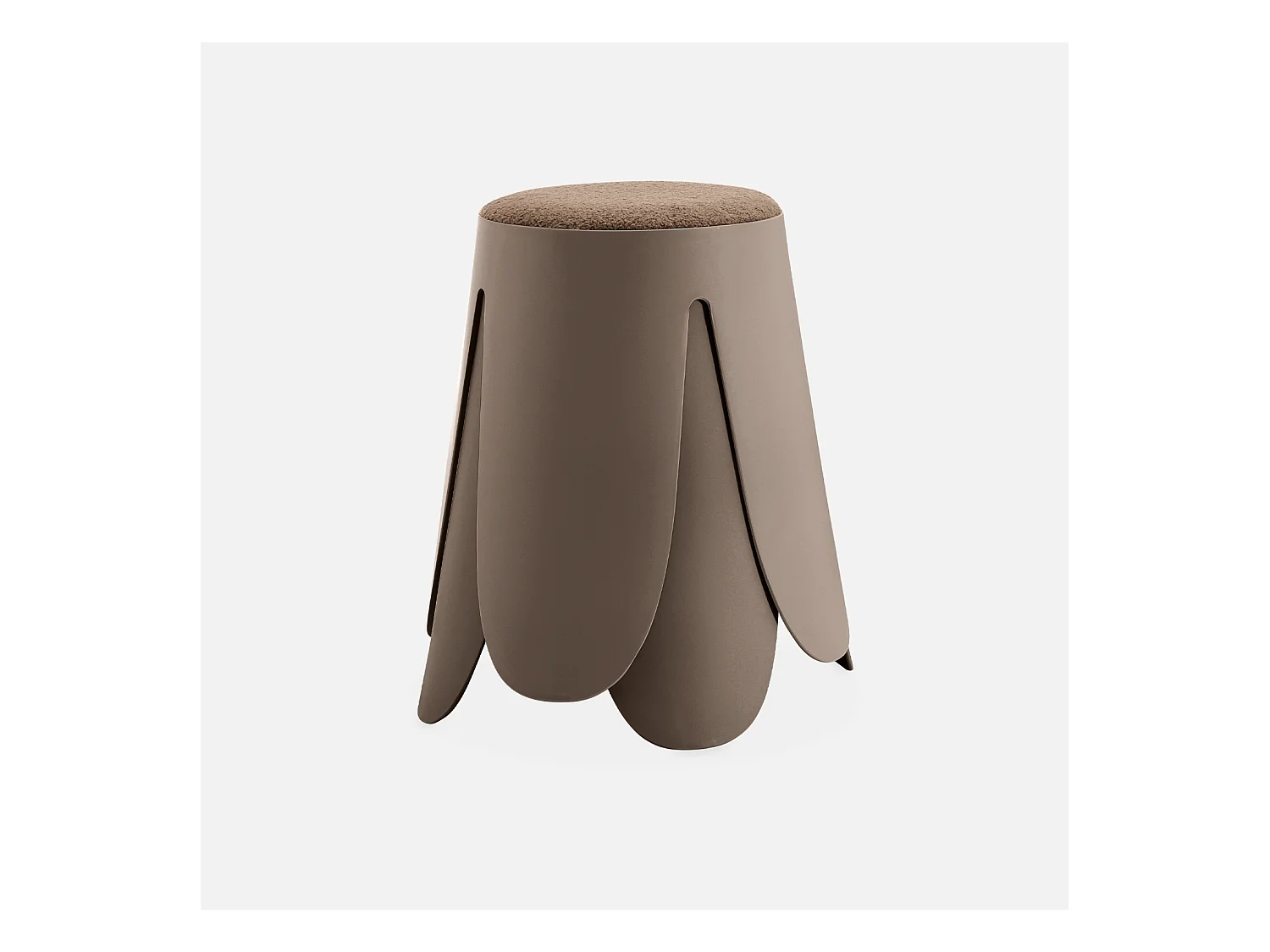 Taburete apilable con asiento texturado, set de 2 marrón