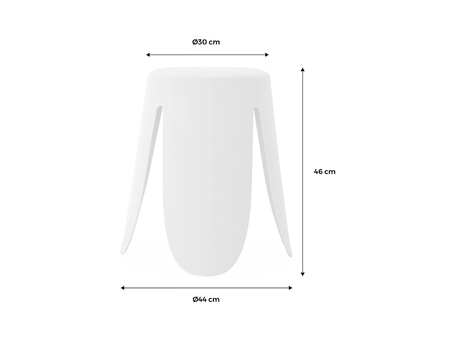 Taburete apilable con asiento texturado, set de 2 marrón