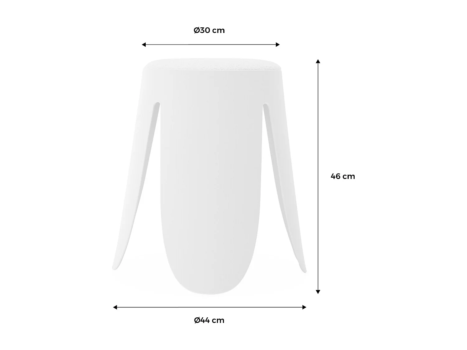 Taburete apilable con asiento texturado, set de 2 marrón