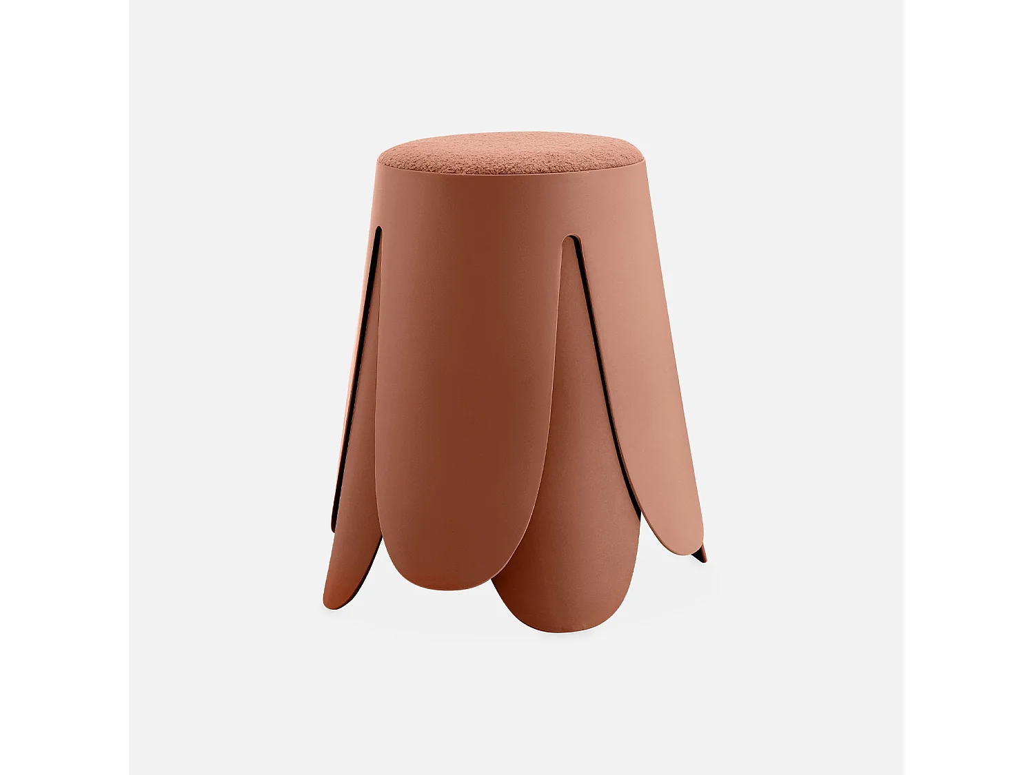 Taburete apilable con asiento texturado, set de 2 terracotta