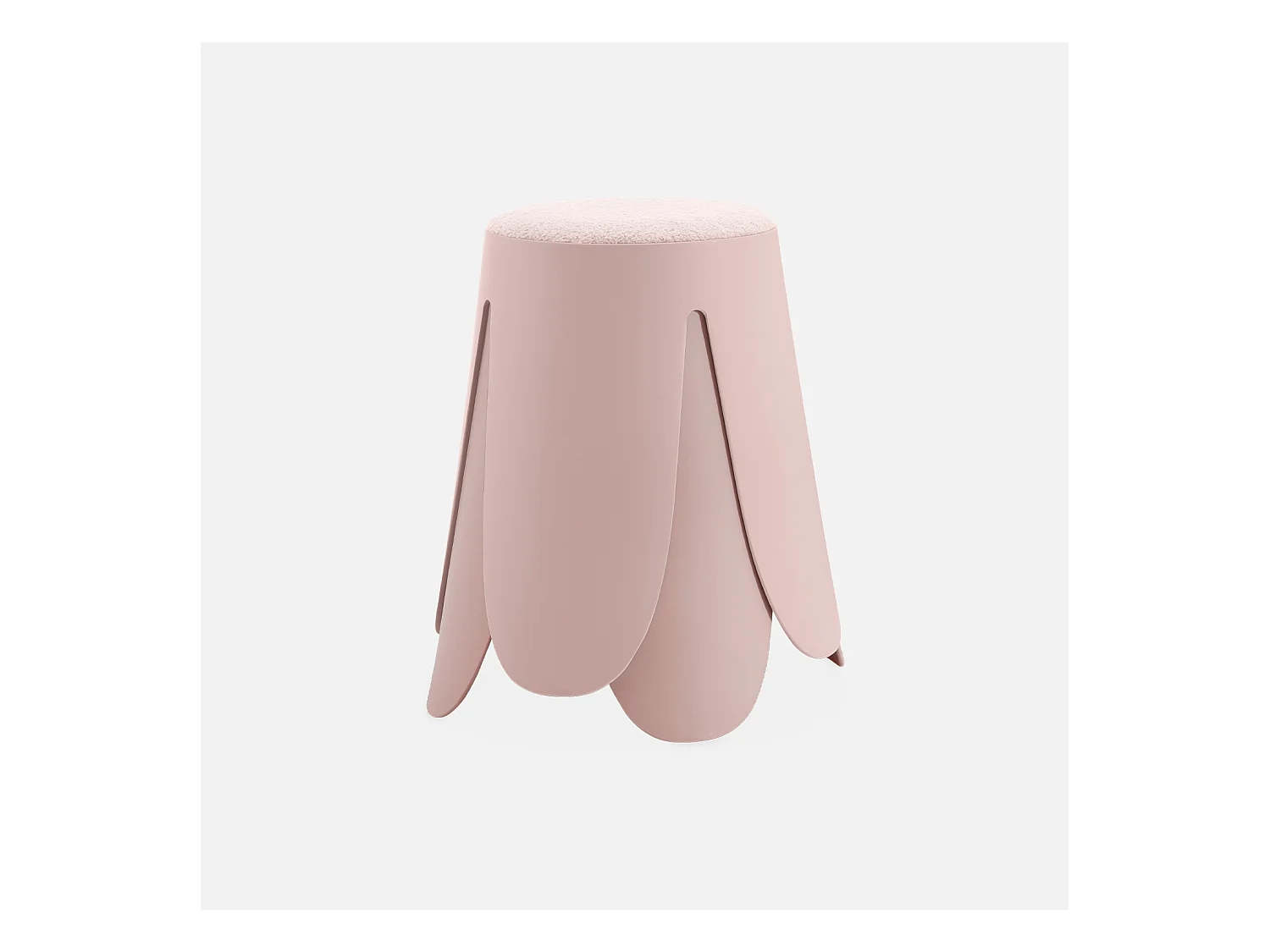 Taburete apilable con asiento texturado, set de 2 rosa