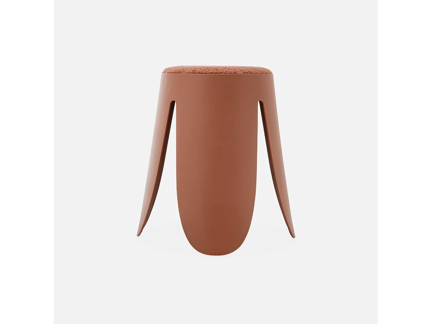 Set 4 sgabelli impilabili in bouclé Terracotta - 44x30x46 cm