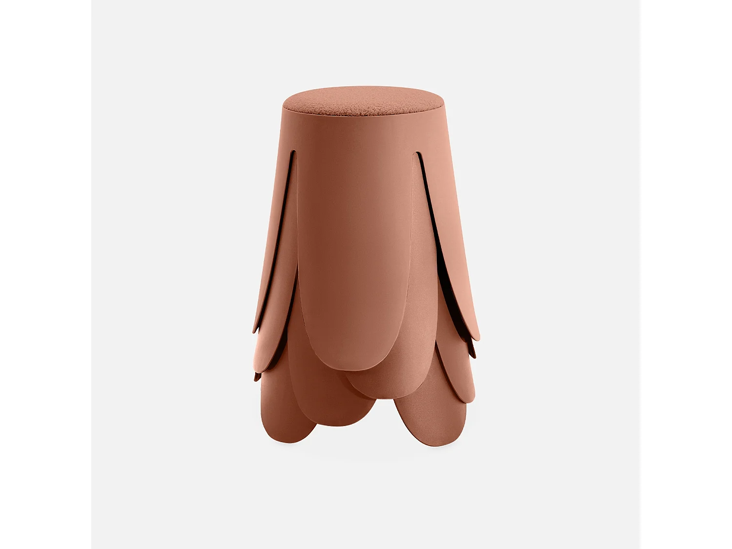 Set 4 sgabelli impilabili in bouclé Terracotta - 44x30x46 cm