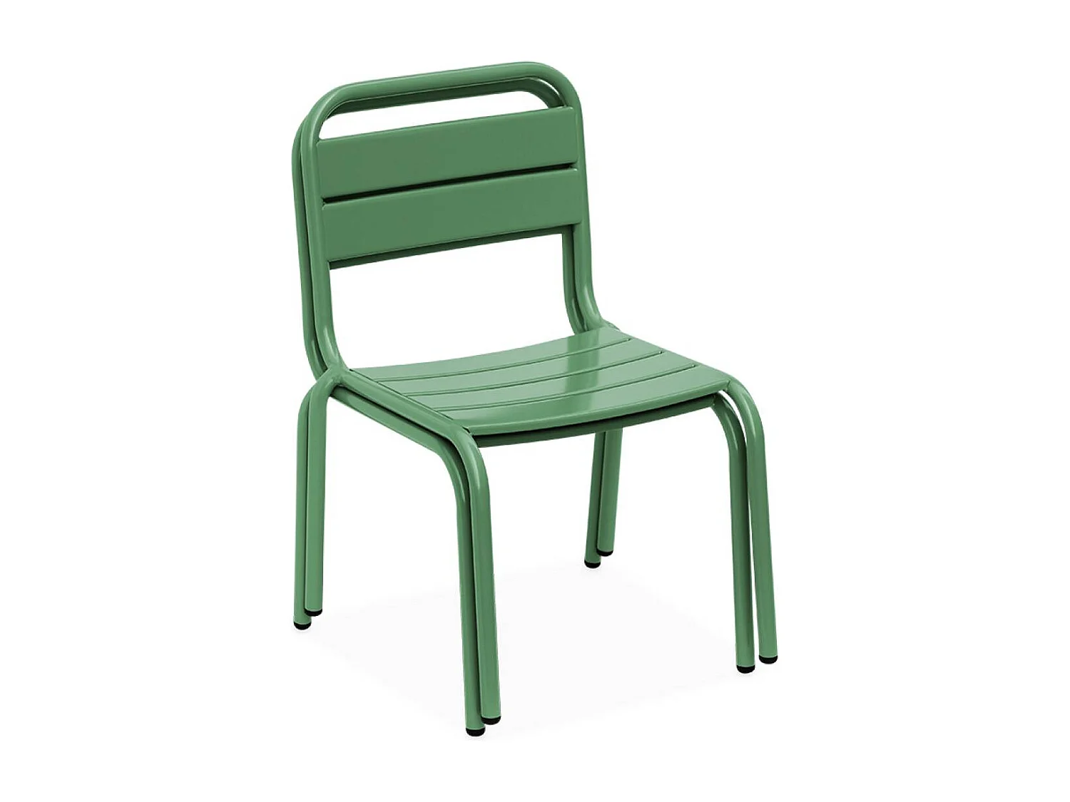 Table de jardin enfant métal + 2 assises vert de gris Anna. 48x48cm