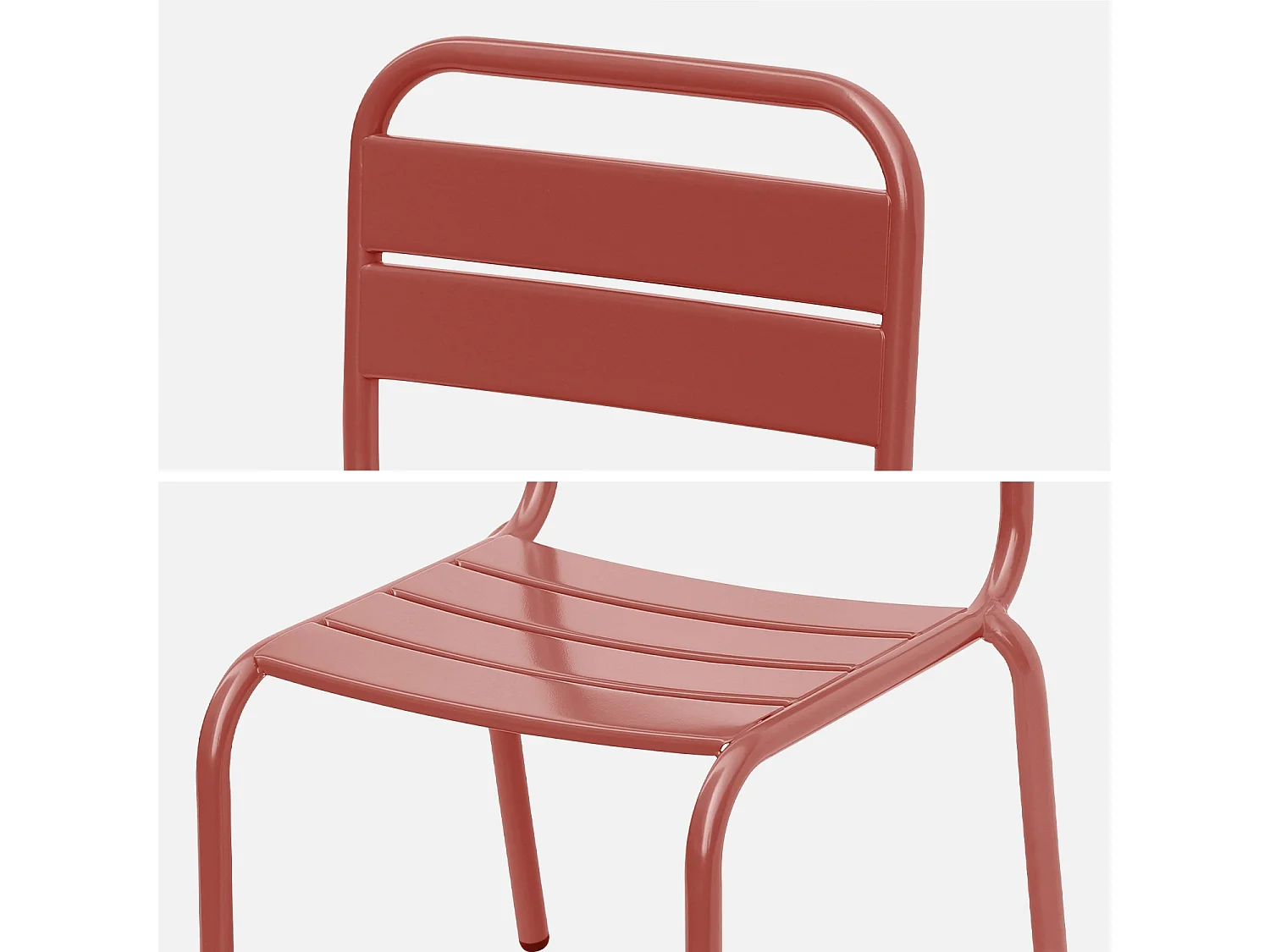 Set tavolino in metallo per bambini e 2 sedie, terracotta