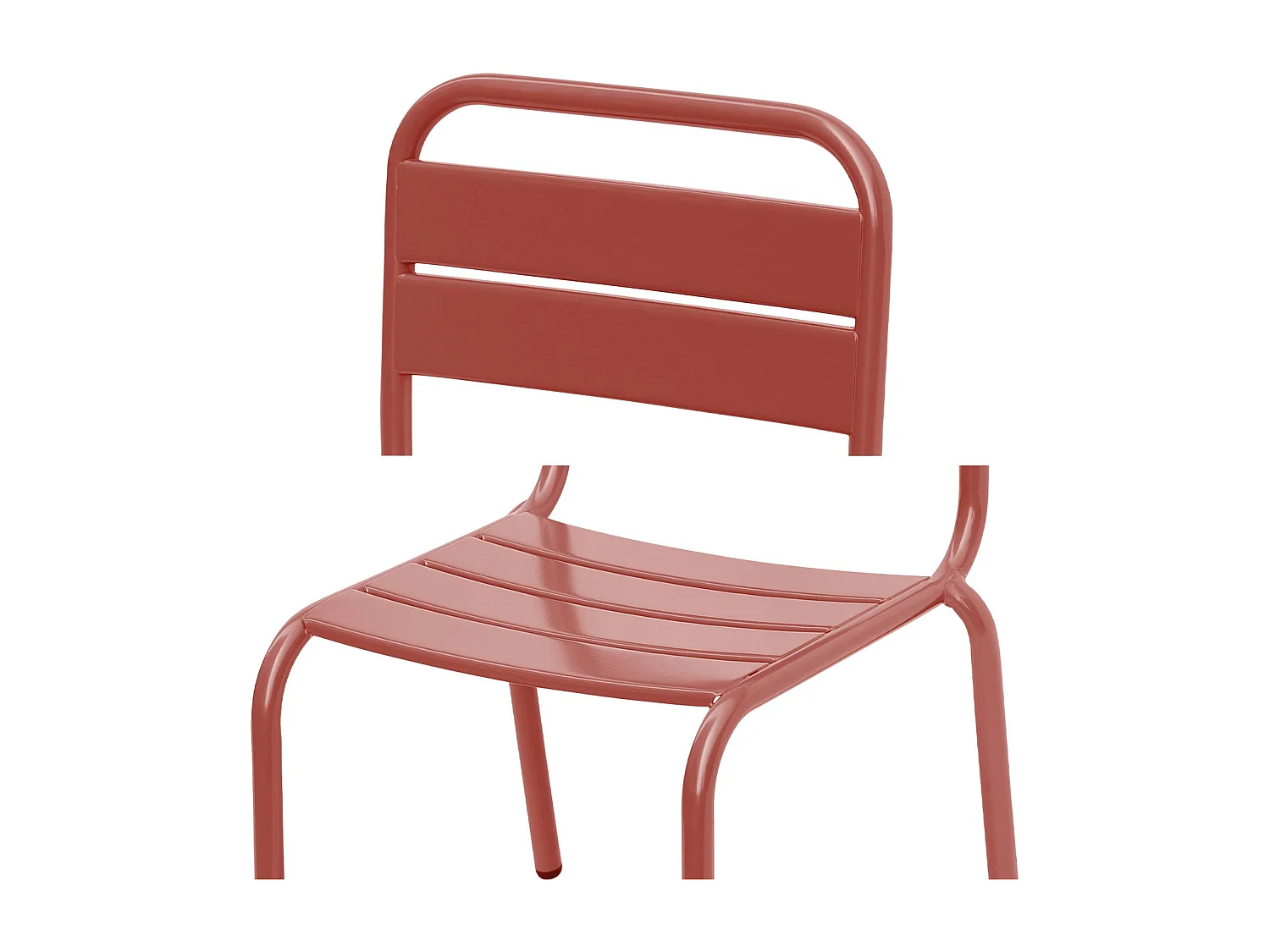 Set tavolino in metallo per bambini e 2 sedie, terracotta