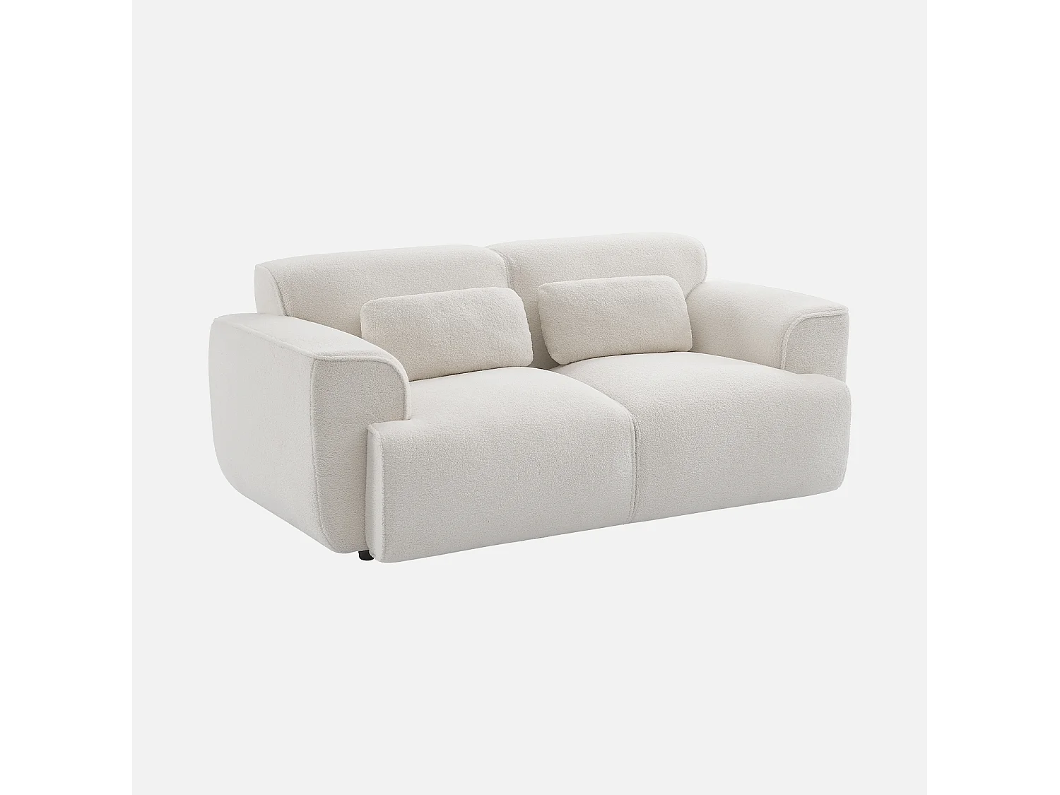 Sofá de 2 plazas en tejido borreguito crema