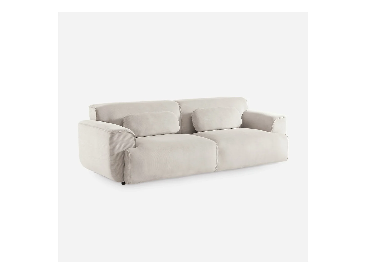 Canapé 3 places. tissu velours côtelé. 2 coussins déhoussables. Wallas  L 230 x P 98 x H 73cm