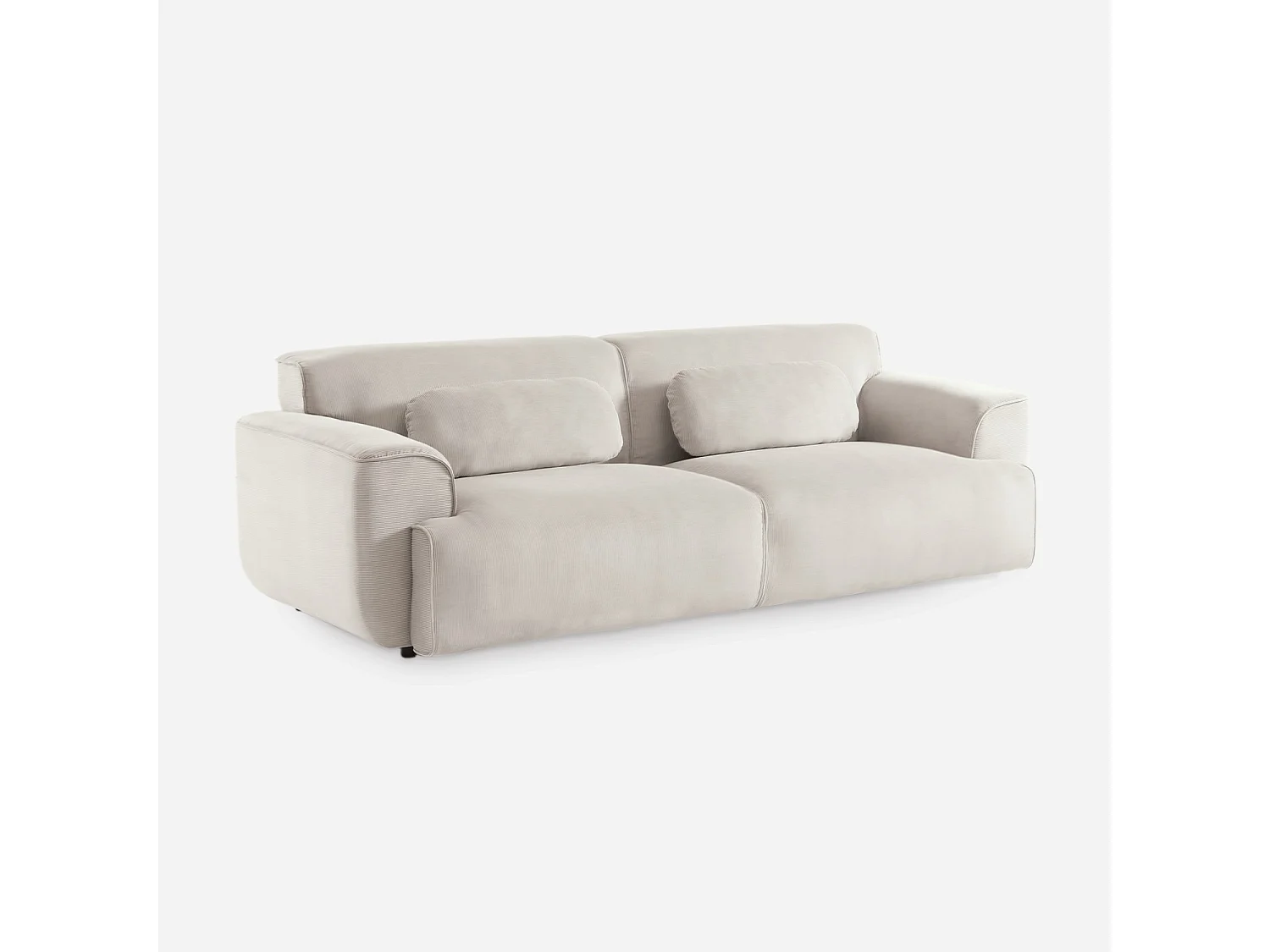 Canapé 3 places. tissu velours côtelé. 2 coussins déhoussables. Wallas  L 230 x P 98 x H 73cm