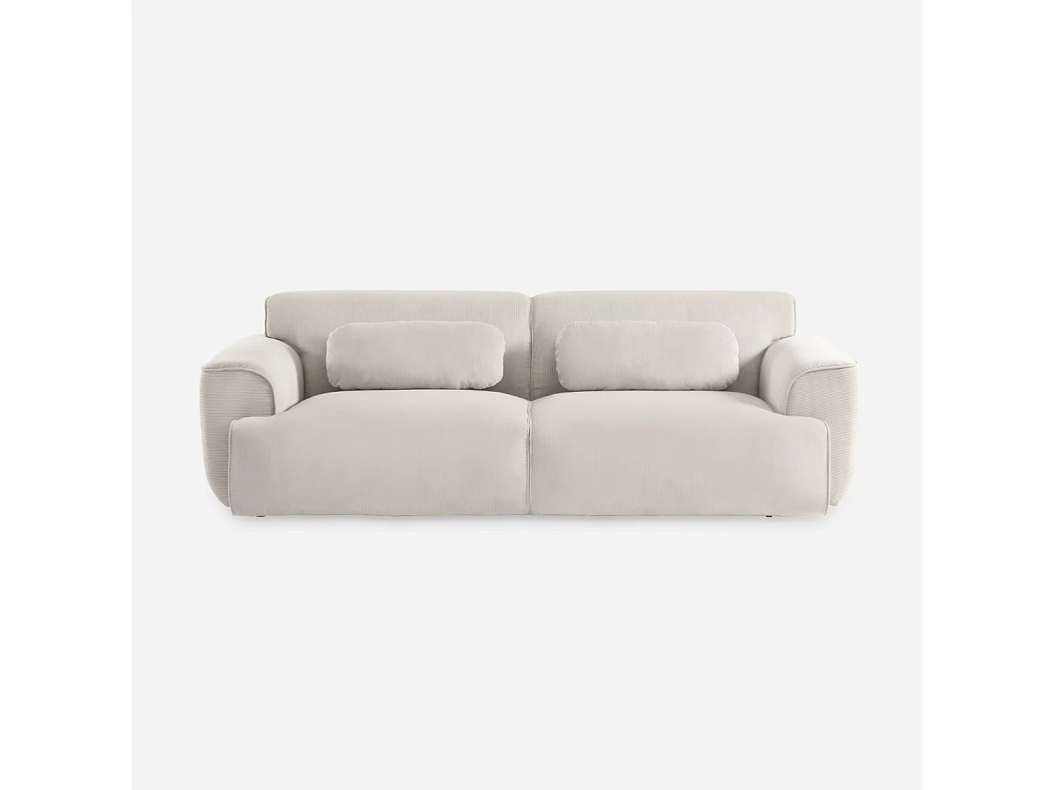 Canapé 3 places. tissu velours côtelé. 2 coussins déhoussables. Wallas  L 230 x P 98 x H 73cm