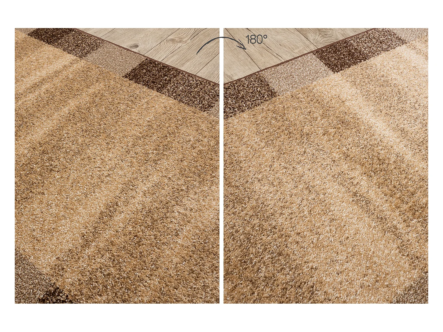 Tapis de couloir KARMEL Etna cadre, sable noix 80x220 cm