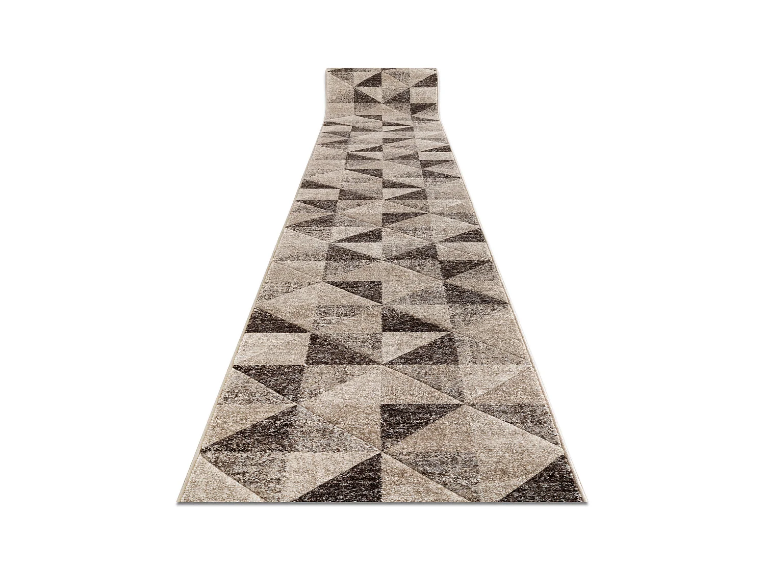 Tapis de couloir FEEL 5672/15055 TRIANGLES beige et marron / crème 70x200 cm