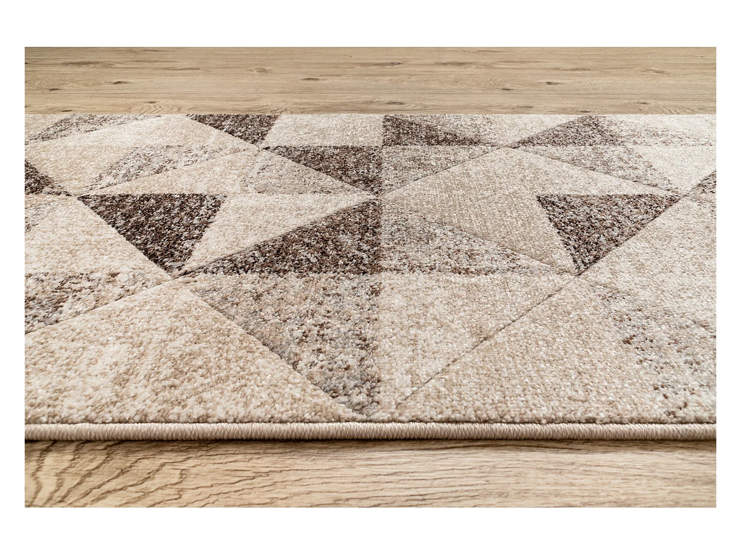 Tapis de couloir FEEL 5672/15055 TRIANGLES beige et marron / crème 70x200 cm