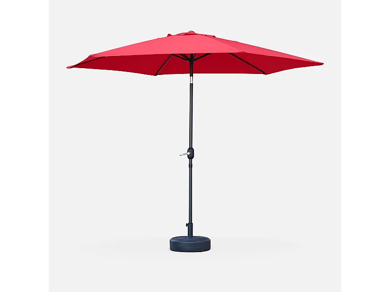 Ombrellone palo centrale  rotondo 300cm  in legno, rosso