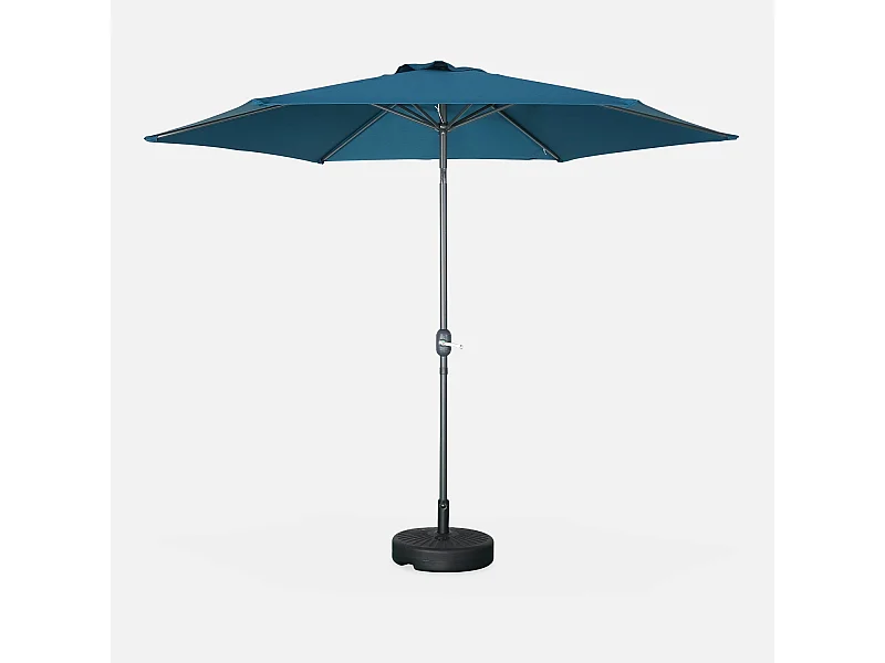 Parasol redondo 3m con mástil central azul