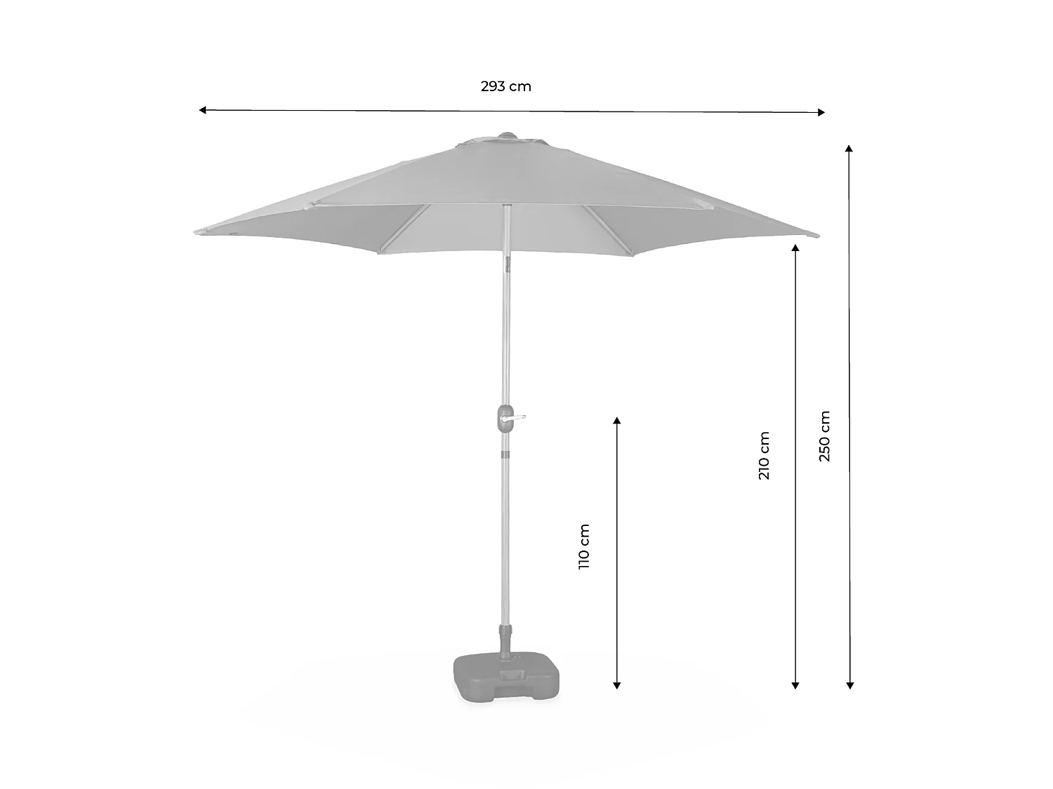 Ombrellone rotondo, ø3m, sabbia