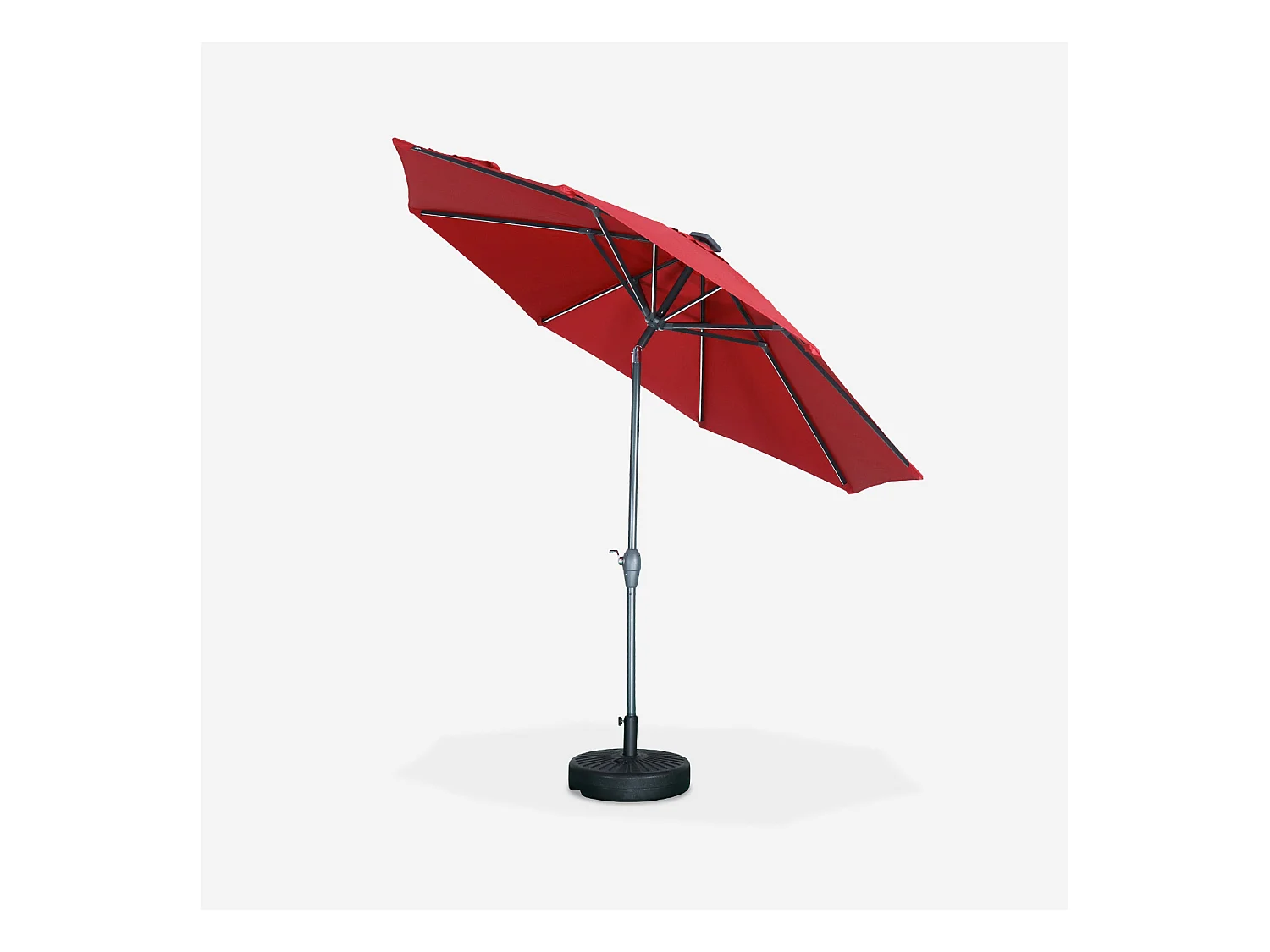 Parasol led redondo 2.7m rojo
