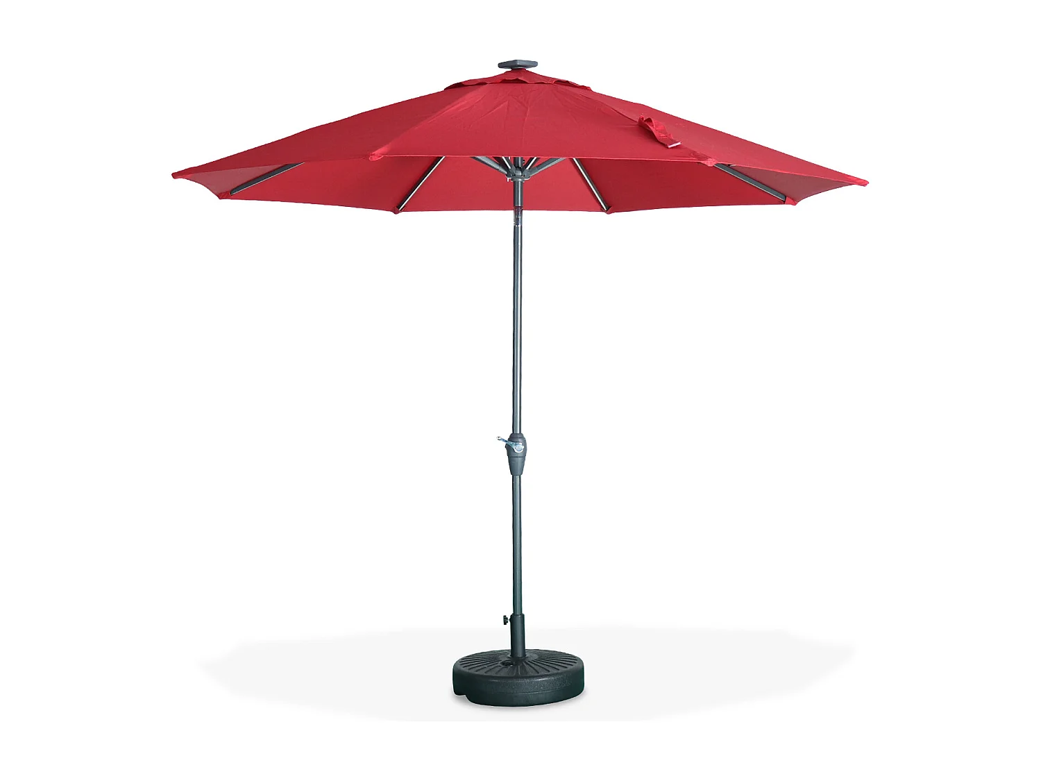 Ombrellone palo centrale  rotondo 2,7m  con luce led, rosso