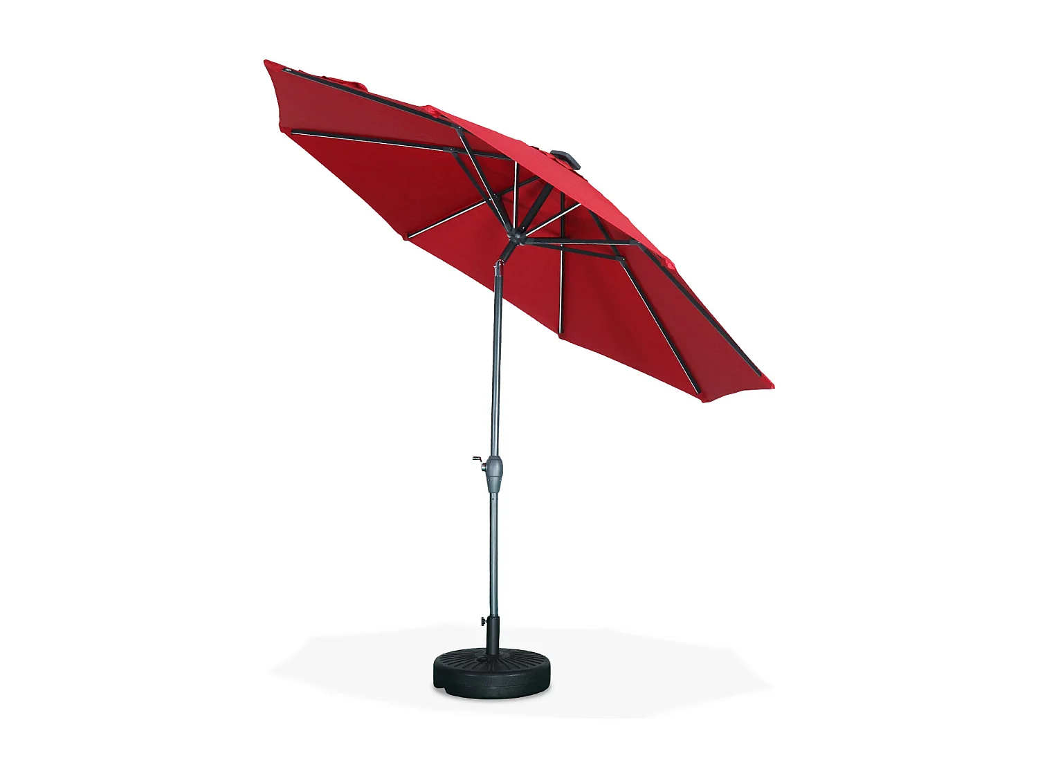 Ombrellone palo centrale  rotondo 2,7m  con luce led, rosso