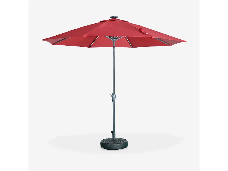Parasol led redondo 2.7m rojo