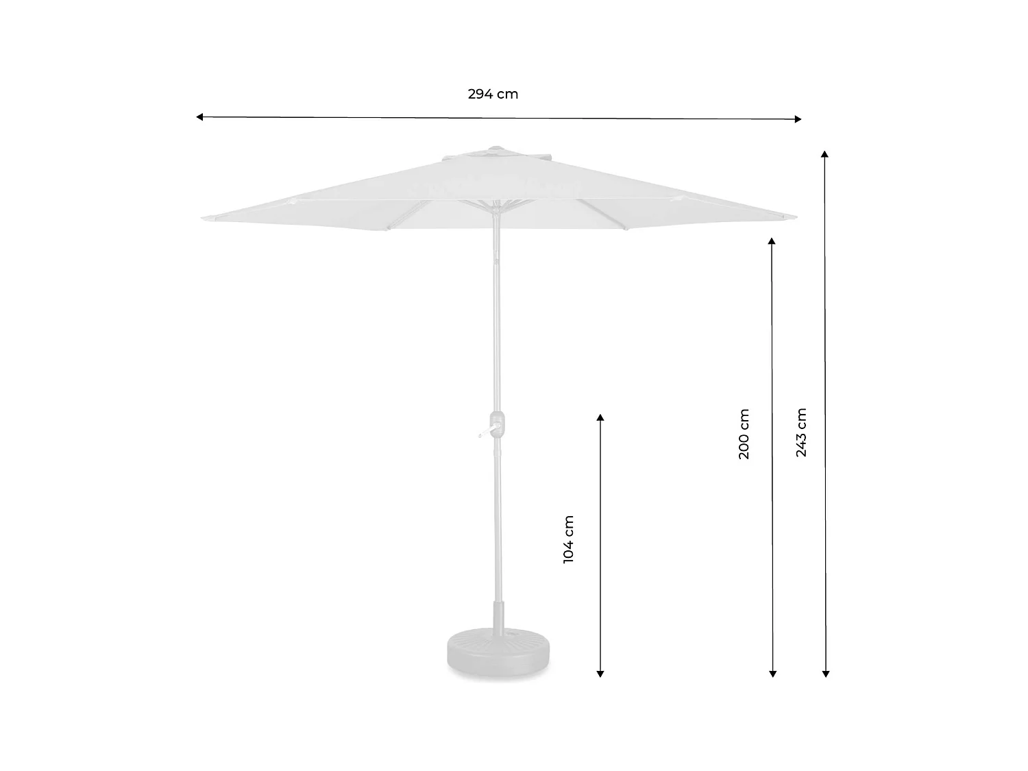 Ombrellone palo centrale  rotondo 300cm  in legno, blu