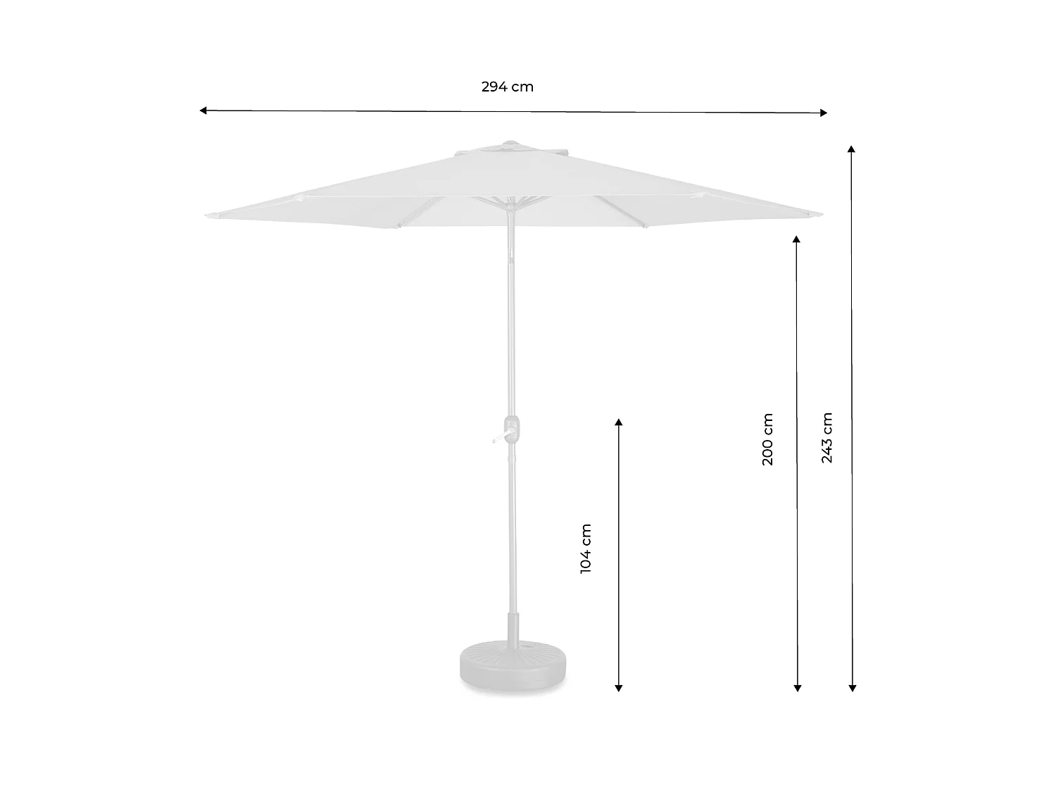 Ombrellone rotondo, ø3m, sabbia