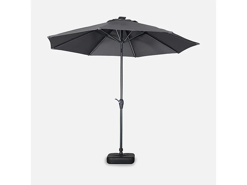 Parasol led redondo 2.7m gris