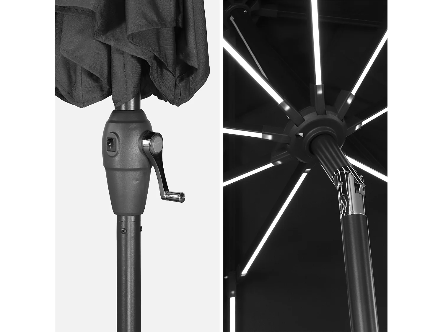 Parasol led redondo 2.7m gris