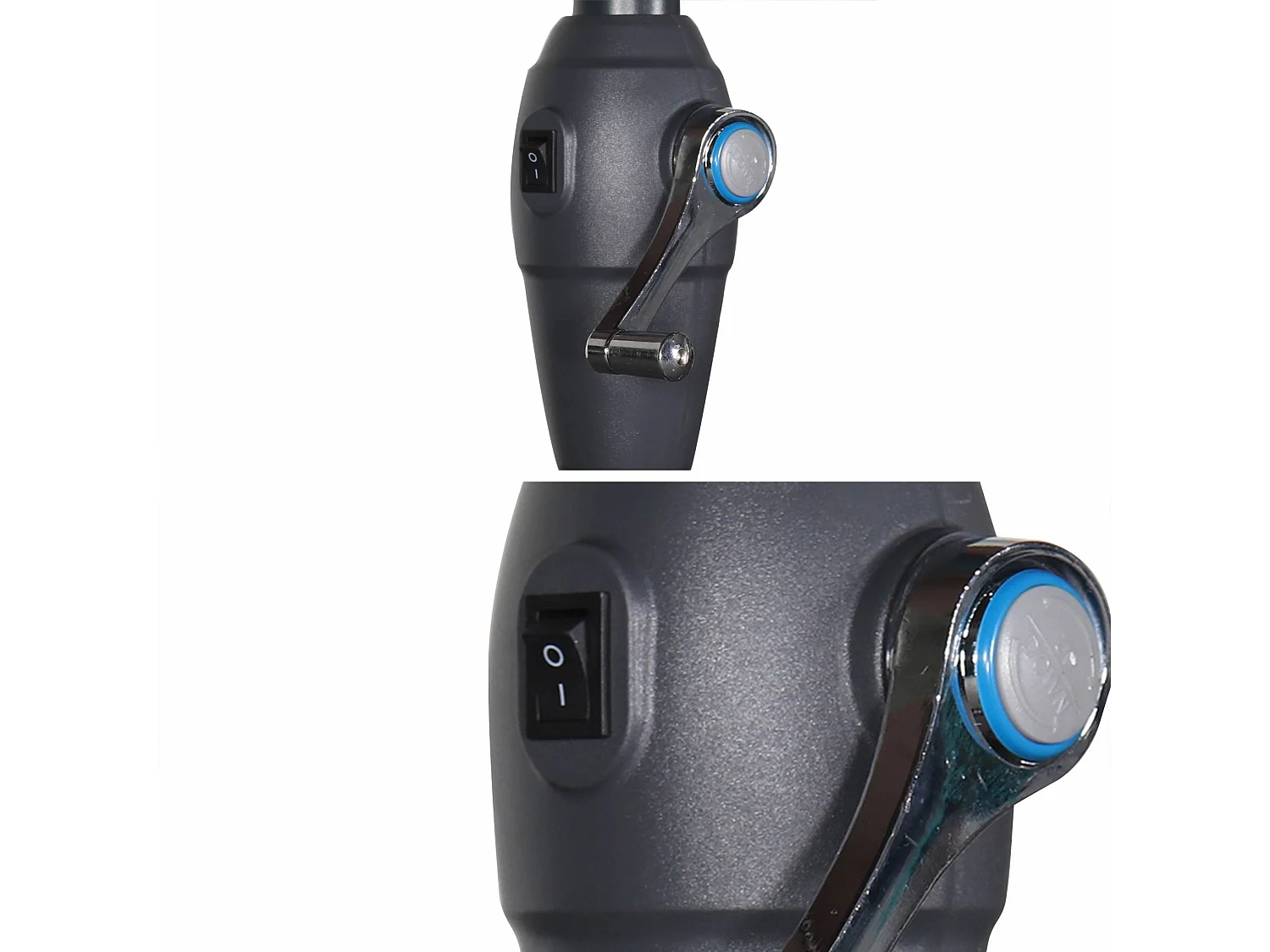 Parasol led redondo 2.7m gris