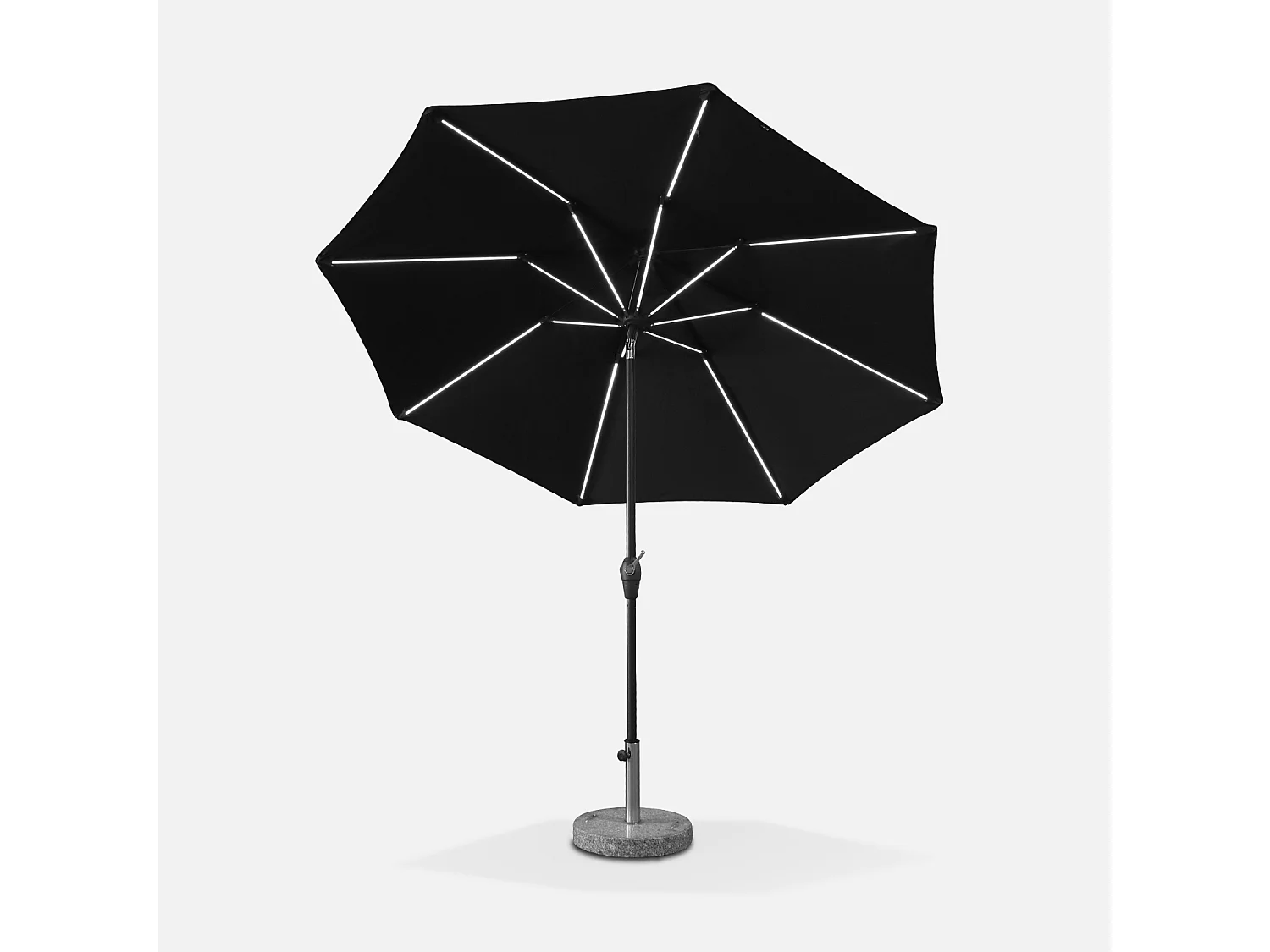 Parasol led redondo 2.7m gris