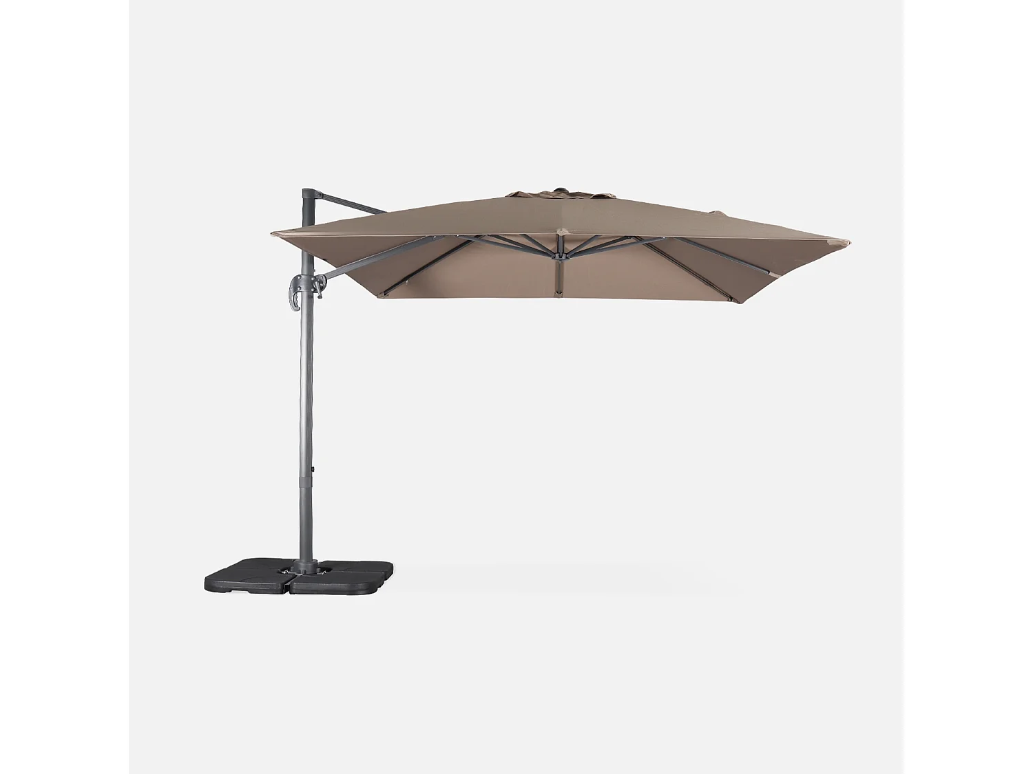 Ombrellone rettangolare decentrato in alluminio 3x3m, beige