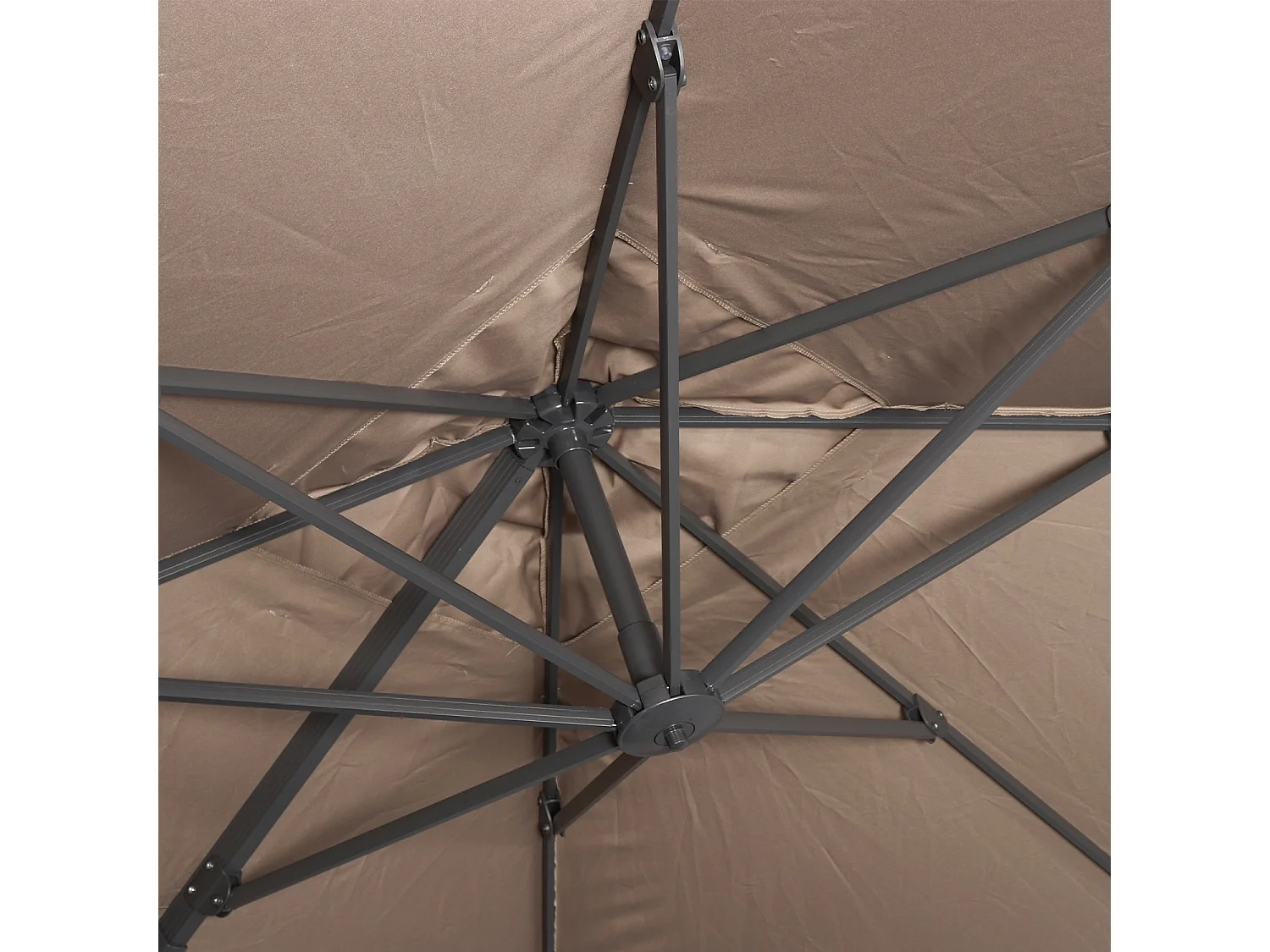 Ombrellone rettangolare decentrato in alluminio 3x3m, beige