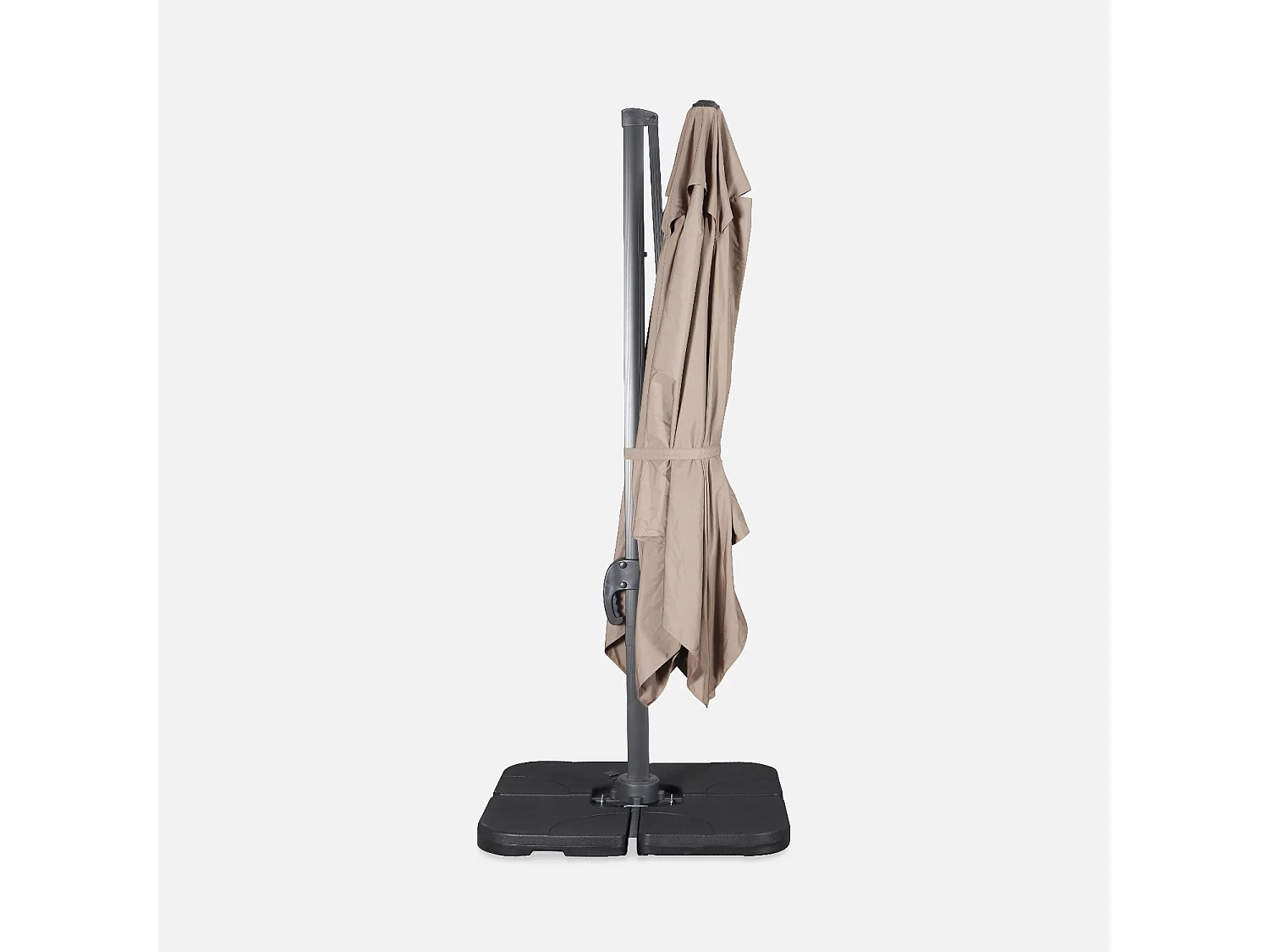 Ombrellone rettangolare decentrato in alluminio 3x3m, beige