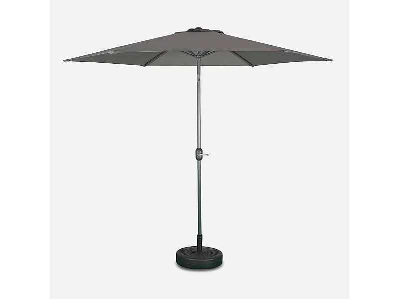 Parasol redondo 3m con mástil central gris