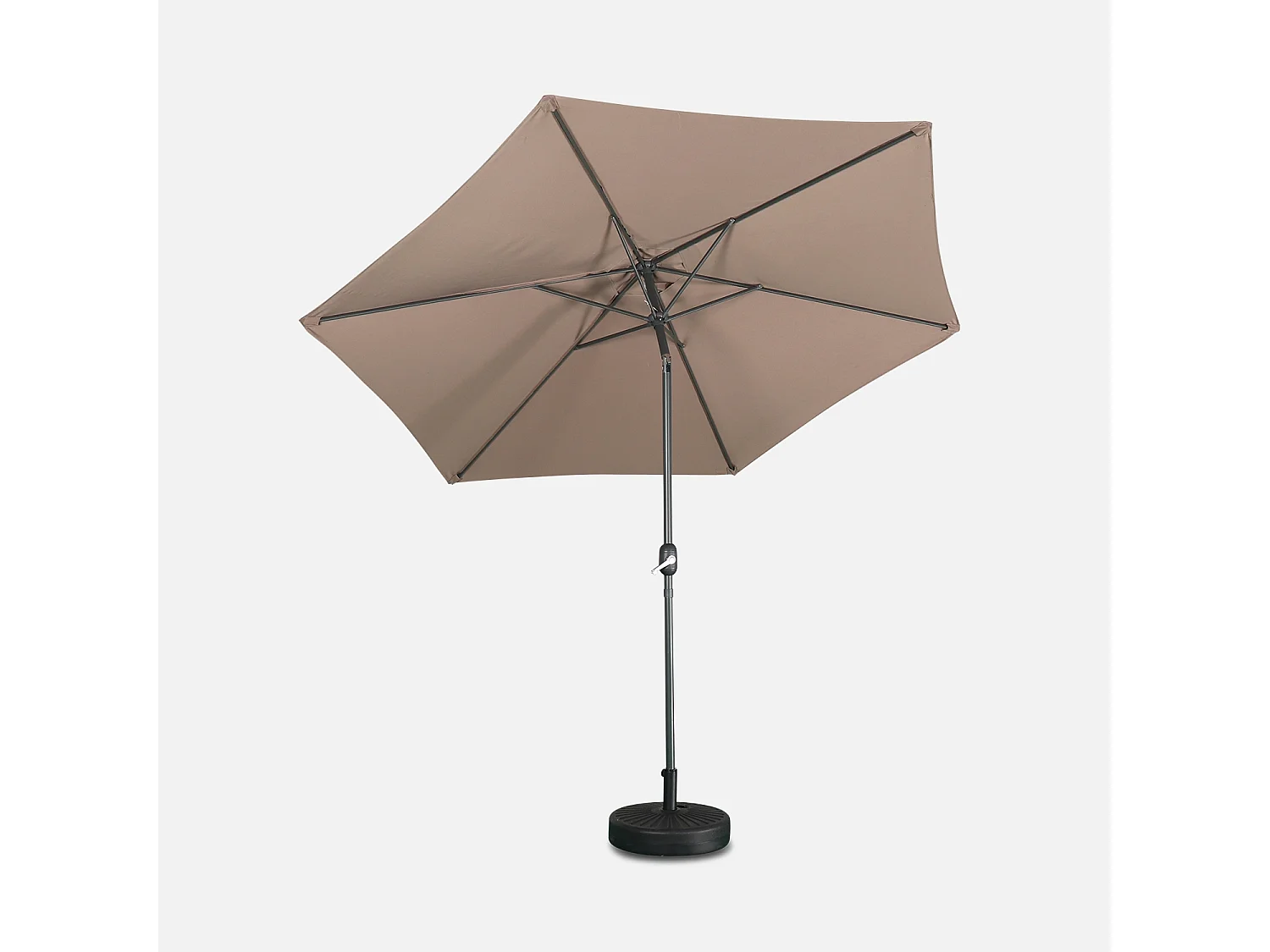 Parasol rectangular poste efecto madera, 3x3m pardo