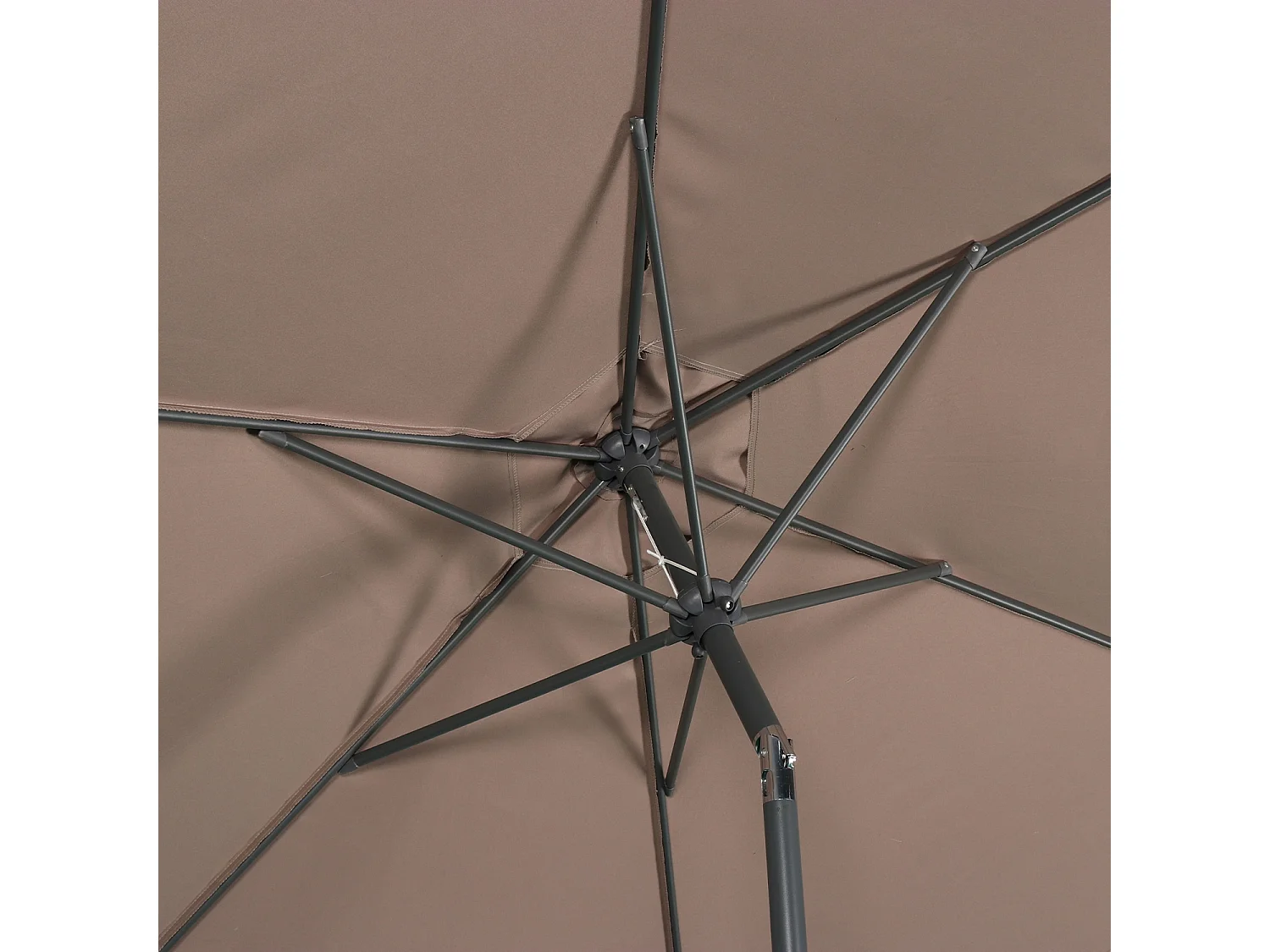 Parasol rectangular poste efecto madera, 3x3m pardo