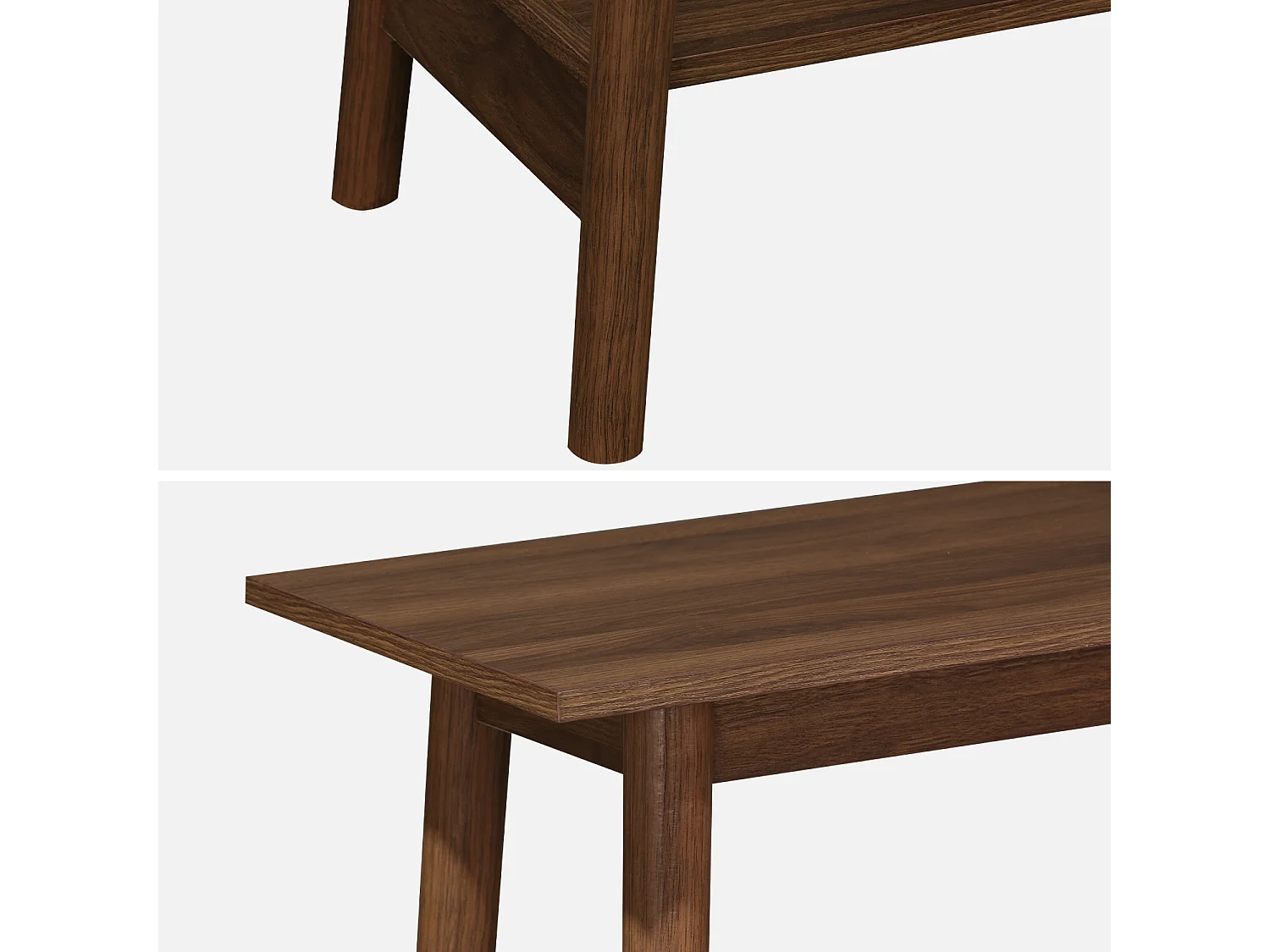 Consolle scandinava effetto legno di noce, 110cm, marrone