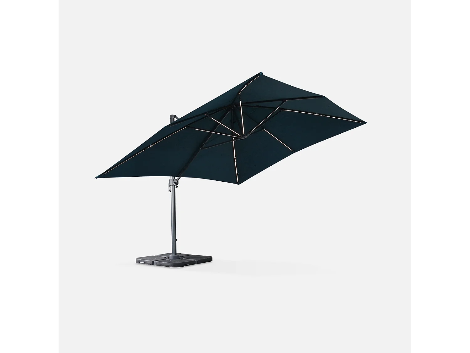 Parasol 3x4m led rectangular azul