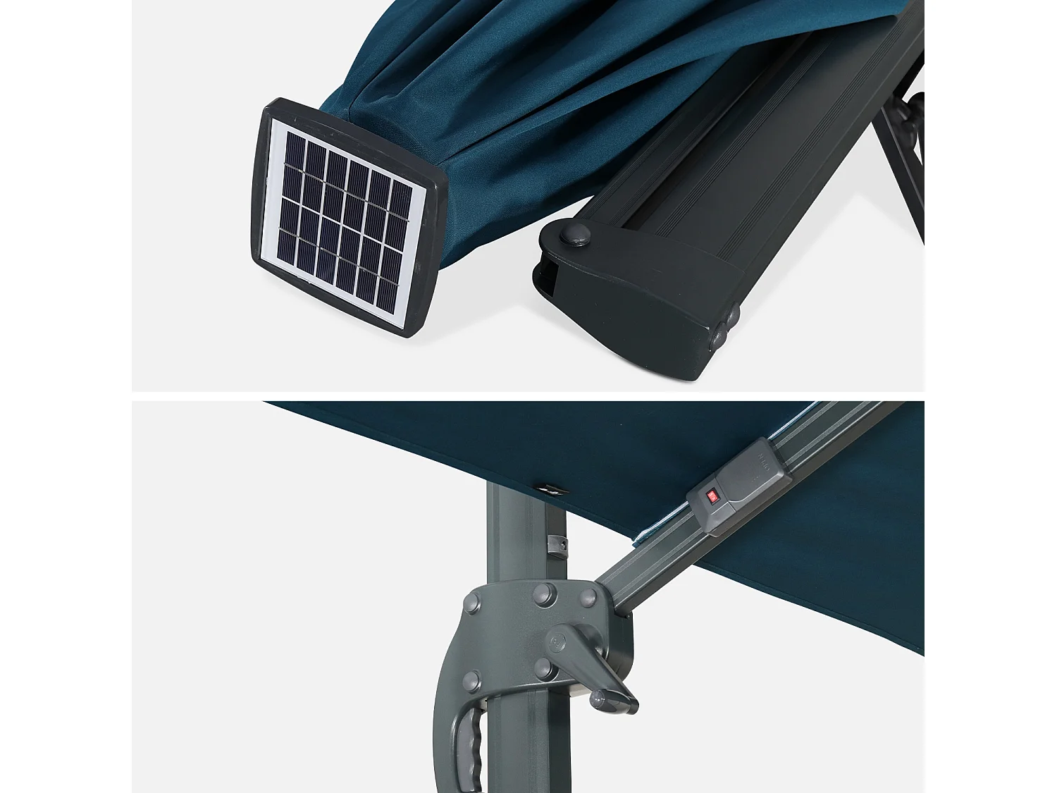 Parasol 3x4m led rectangular azul