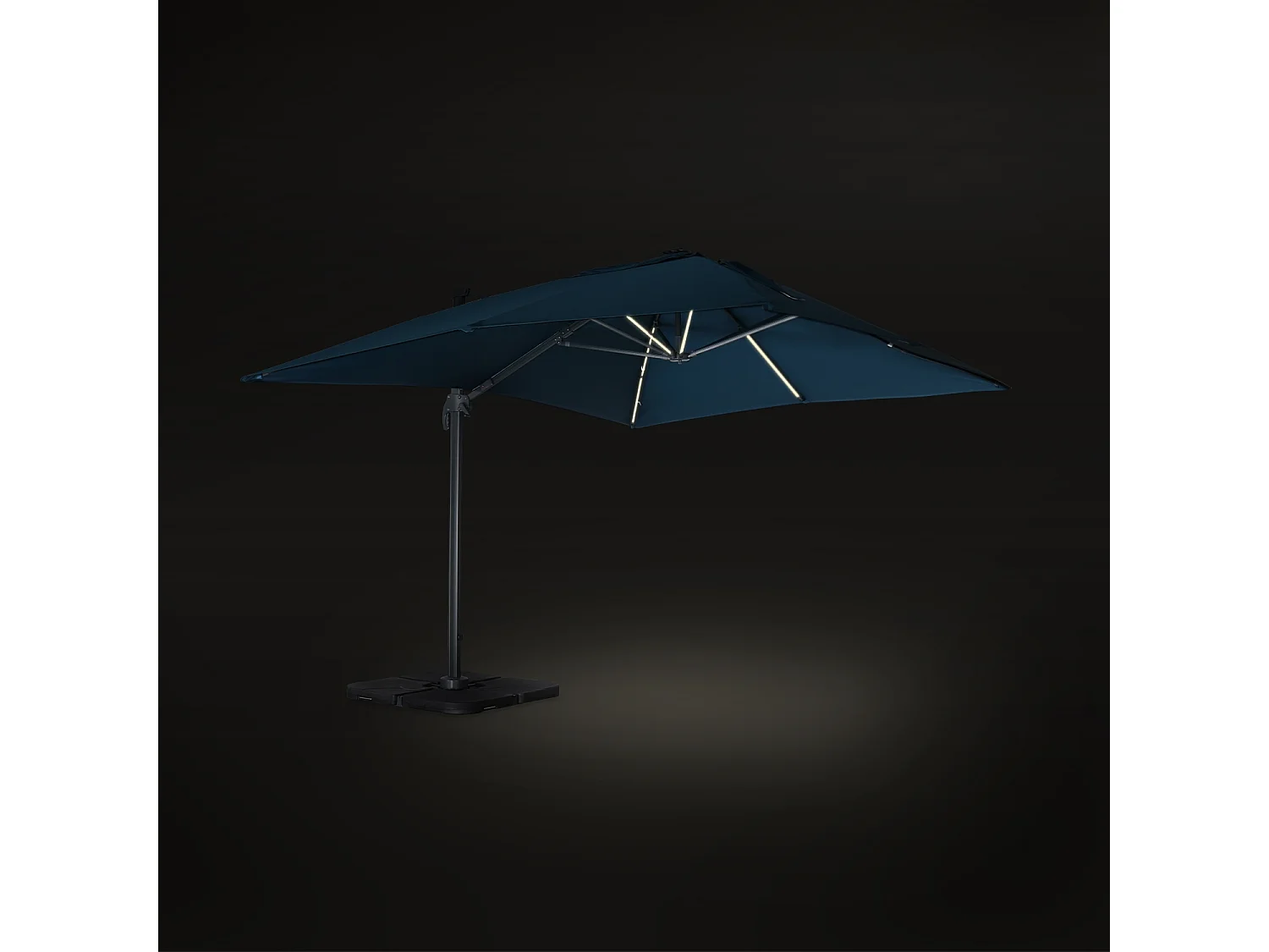 Parasol 3x4m led rectangular azul